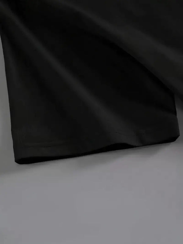 Baskılı Oversize Kahve Desenli Kadın T-shirt - Siyah