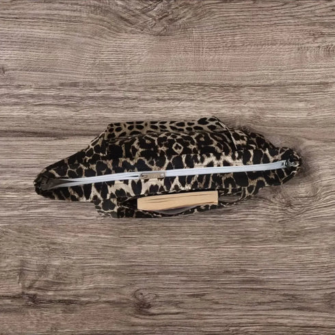 Leopar Desenli Piknik ve Deniz Cepli Fermuarlı Çanta - Leopar