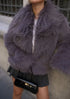 Salaş Sakallı Yumuşak Dokulu Yakalı Cepli Suni Kürk - füme