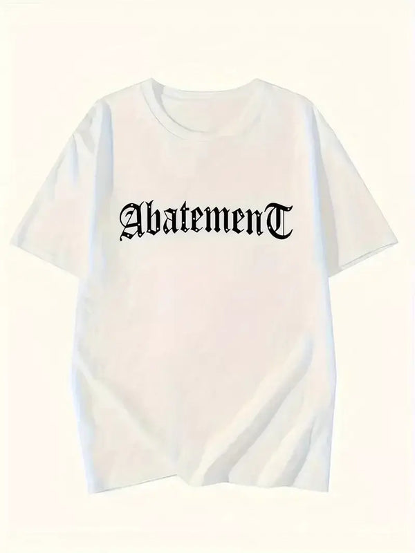 Örümcek Ağı Desenli Baskılı Oversize Bisiklet Yaka T-shirt - Beyaz