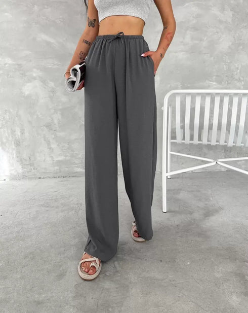 Ayrobin Oversize Kadın Pantalon - Füme