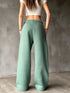 Palazzo Bol Paça Eşofman Pantolon - Yeşil