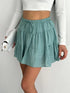 Keten Şortlu Etek - Su Yeşili