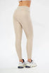 Kışlık Yüksek Bel Toparlayicı ve Sıkılaştırıcı Likralı Şardonlu Tayt - Bej