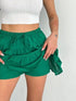 Keten Şortlu Etek - Yeşil