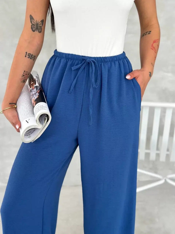 Ayrobin Oversize Kadın Pantalon - Saks