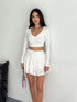 Keten Şortlu Etek - Beyaz