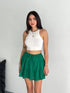 Keten Şortlu Etek - Yeşil