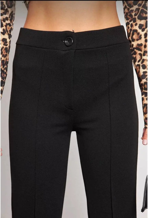 Kadın Siyah Palazzo Pantolon Oversize Kesim - Siyah