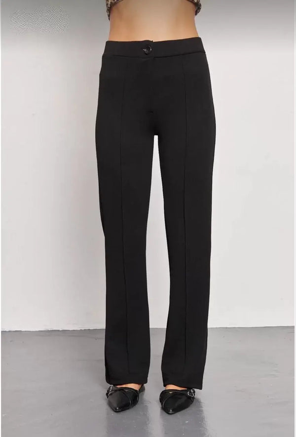 Kadın Siyah Palazzo Pantolon Oversize Kesim - Siyah