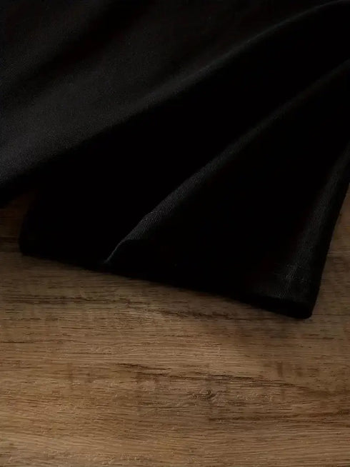 Ayı Baskılı Oversize Bisiklet Yaka T-shirt - Siyah