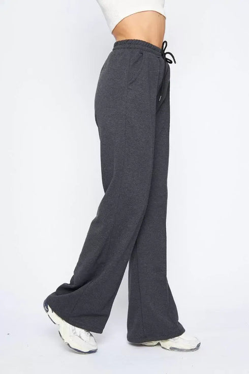 İki iplik Bol Paça Eşofman Pantalon - Antrasit