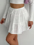 Keten Şortlu Etek - Beyaz