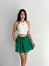 Keten Şortlu Etek - Yeşil