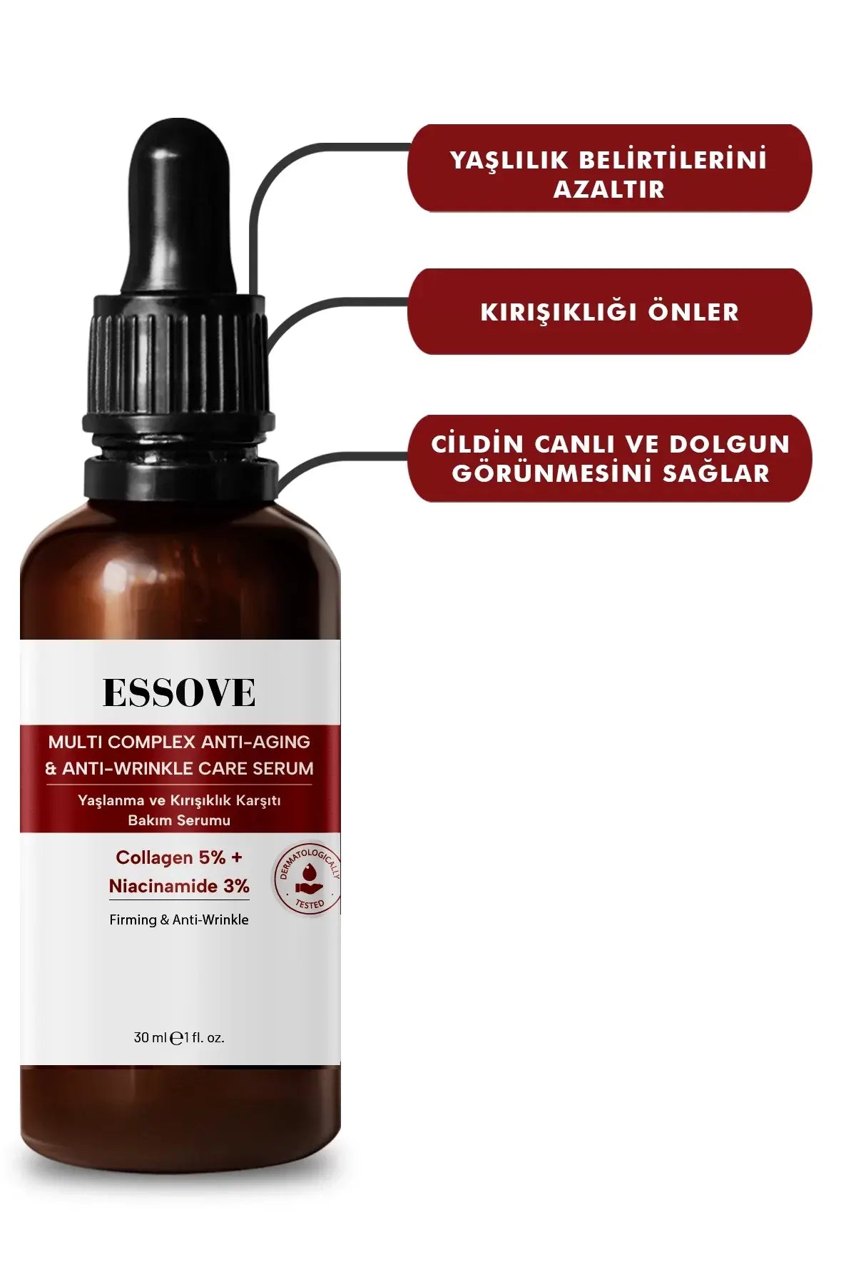 ESSOVE Yaşlanma ve Kırışıklık Karşıtı Serum 30ml