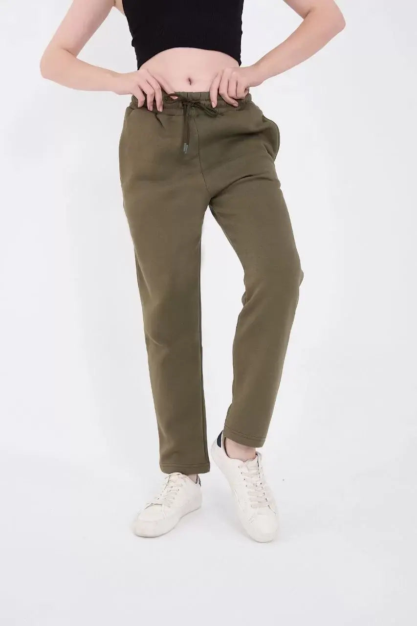 Unisex Üç İplik Basic Eşofman Pantolon - Hakİ