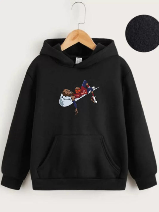 Çocuk Unisex Kapüşonlu Jordan 23 Baskılı Sweatshirt - Siyah