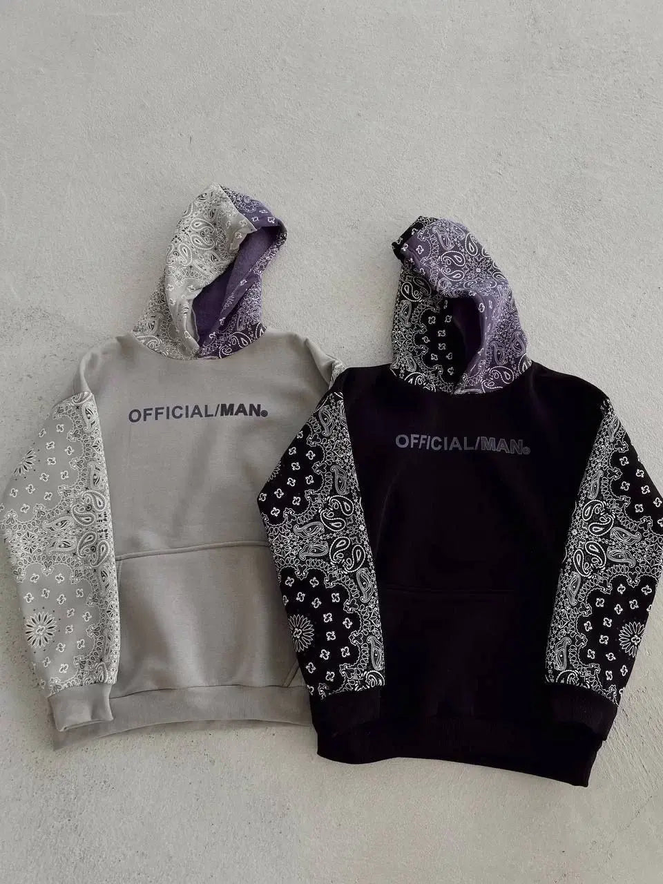 Kadın Baskılı Kapüşonlu Sweatshirt - Gri