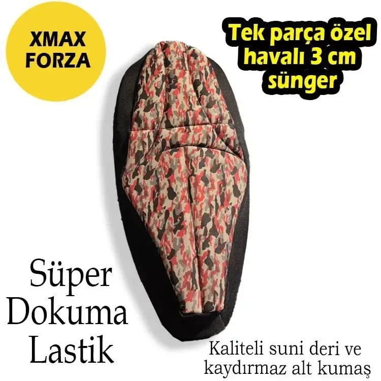 Xmax Forza Motosiklet Hava Destekli Konfor Sele - Kamuflaj